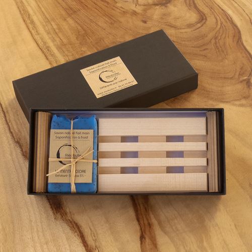 Coffret 1 porte savon érable + 1 savon au choix